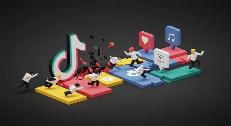 A graphic showing users moving from TikTok to other platforms