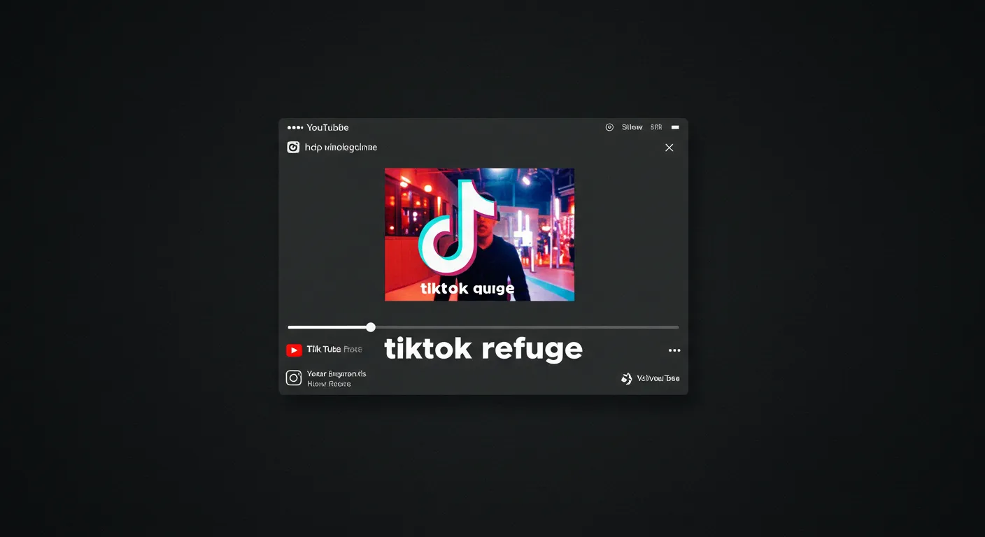 A YouTube video player, with text overlay that says tiktok refugee.